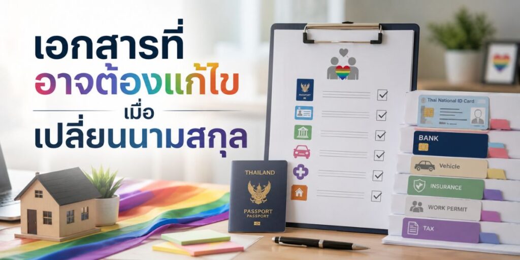เอกสารที่อาจต้องแก้ไขเมื่อเปลี่ยนนามสกุล