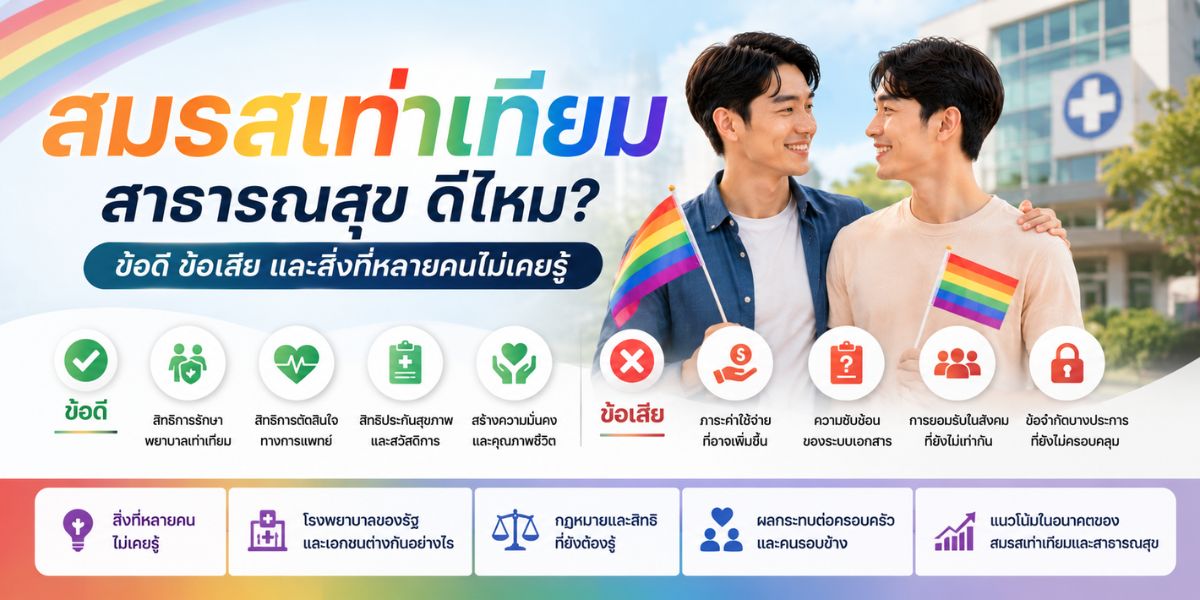 สมรสเท่าเทียมสาธารณสุข ดีไหม? ข้อดี ข้อเสีย และสิ่งที่หลายคนไม่เคยรู้