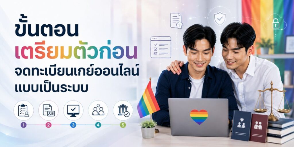 ขั้นตอนเตรียมตัวก่อนจดทะเบียนเกย์ออนไลน์แบบเป็นระบบ