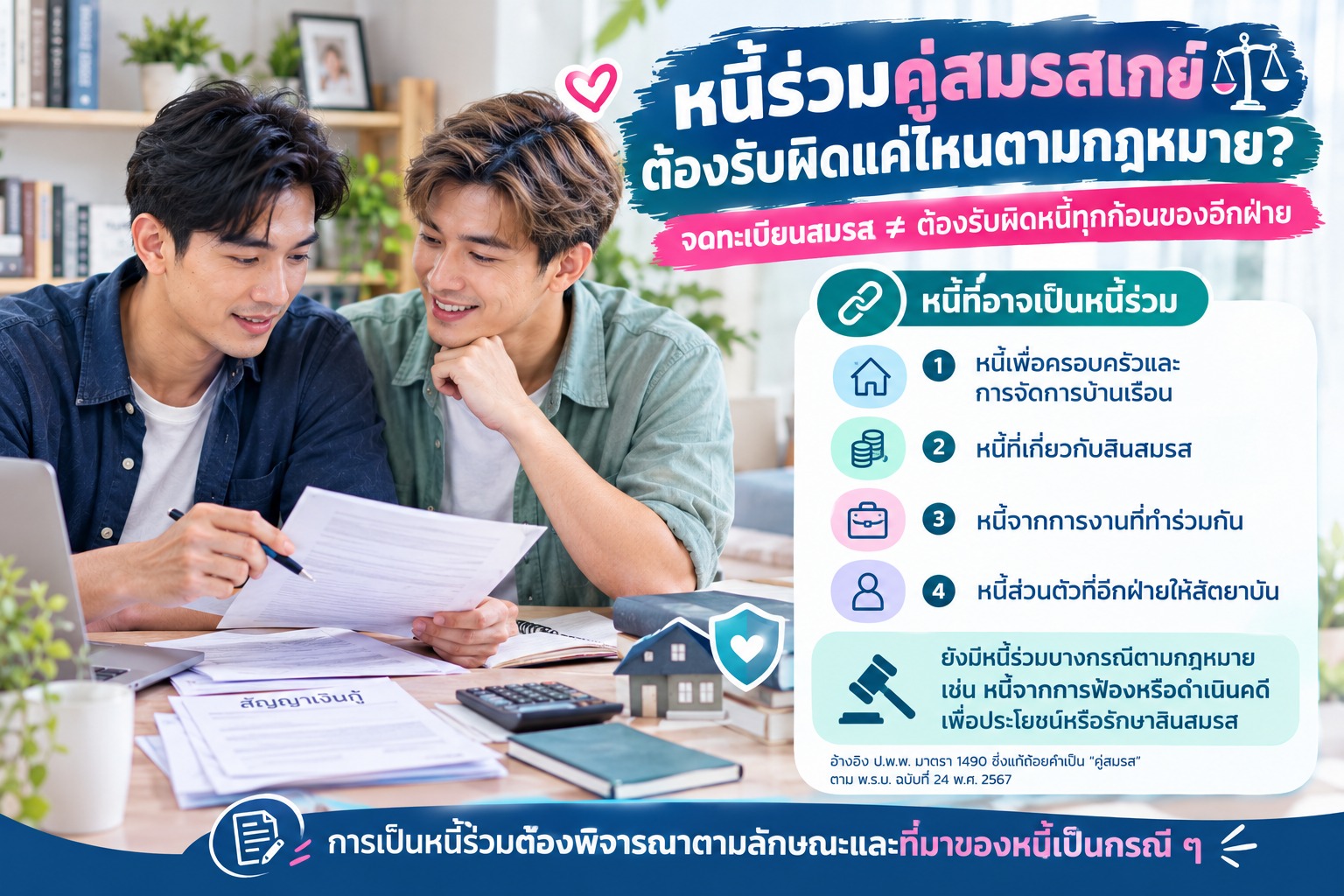 หนี้ร่วมคู่สมรสเกย์ ต้องรับผิดแค่ไหนตามกฎหมาย