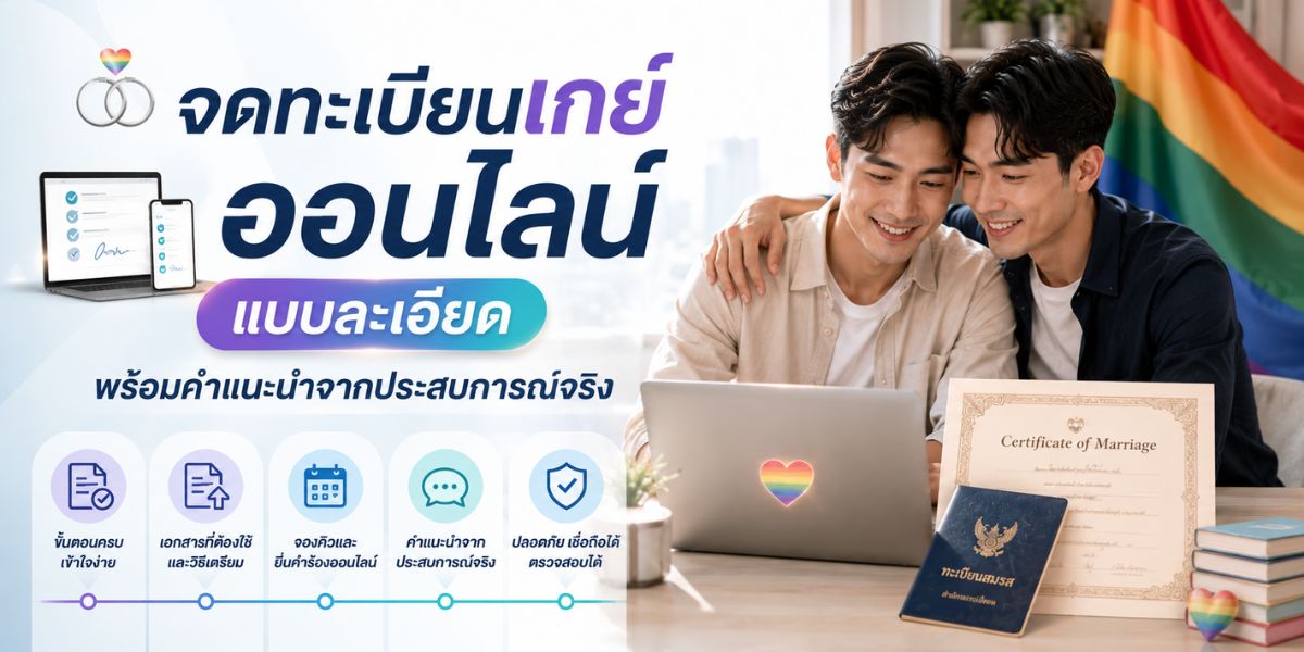 จดทะเบียนเกย์ออนไลน์ แบบละเอียด พร้อมคำแนะนำจากประสบการณ์จริง