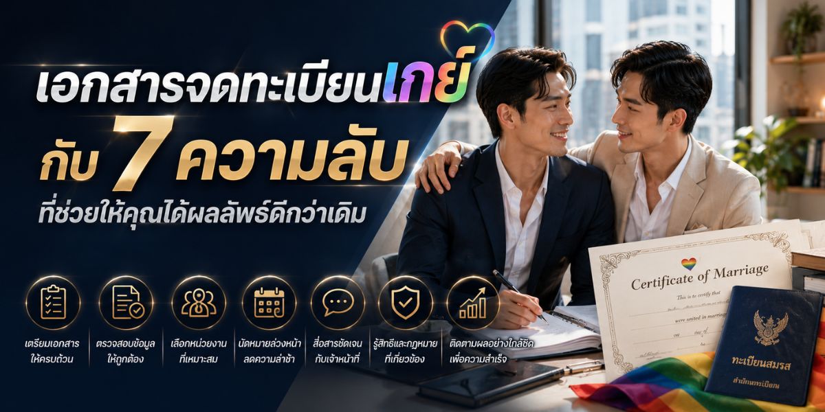 เอกสารจดทะเบียนเกย์ กับ 7 ความลับที่ช่วยให้คุณได้ผลลัพธ์ดีกว่าเดิม