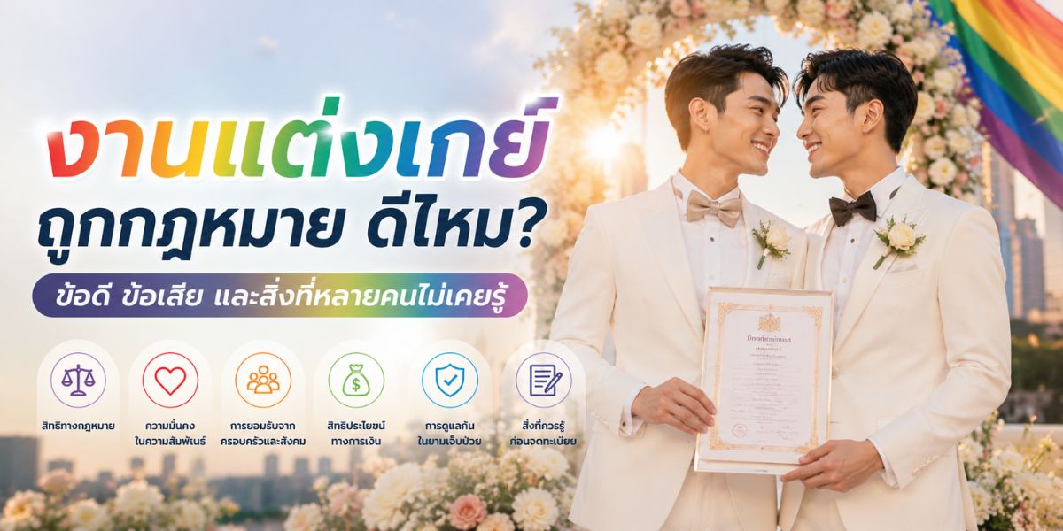 งานแต่งเกย์ถูกกฎหมาย ดีไหม? ข้อดี ข้อเสีย และสิ่งที่หลายคนไม่เคยรู้